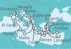 Itinerario del Crucero Viajero mediterráneo - Oceania Cruises