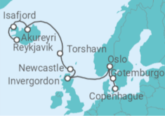 Itinerario del Crucero Fronteras del Atlántico Norte - Oceania Cruises