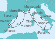 Itinerario del Crucero Desde Civitavecchia (Roma) a Barcelona - Oceania Cruises