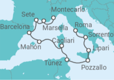 Itinerario del Crucero Desde Montecarlo (Mónaco) a Civitavecchia (Roma) - Oceania Cruises