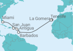 Itinerario del Crucero Atardeceres en el Atlántico - Oceania Cruises