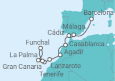 Itinerario del Crucero Islas Canarias - Oceania Cruises