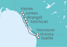 Itinerario del Crucero Alaska majestuosa - Oceania Cruises