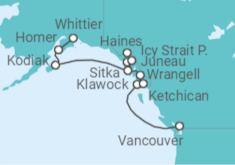 Itinerario del Crucero Tierras salvajes de Alaska - Oceania Cruises