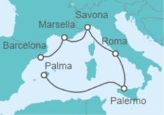 Itinerario del Crucero Italia, Francia - Costa Cruceros