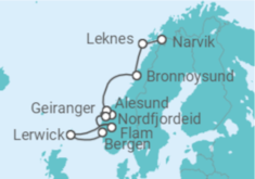 Itinerario del Crucero Desde Narvik (Noruega) a Bergen (Noruega) - Ponant