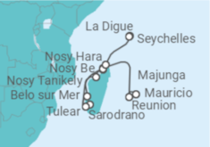 Itinerario del Crucero Isla Reunión - Ponant