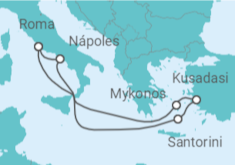 Itinerario del Crucero Grecia, Turquía, Italia - MSC Cruceros