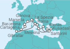 Itinerario del Crucero Italia, Francia, España, Gibraltar, Grecia, Turquía - Princess Cruises