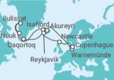 Itinerario del Crucero Alemania, Islandia, Groenlandia, Reino Unido - MSC Cruceros