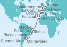 Itinerario del Crucero Desde Buenos Aires (Argentina) a Rotterdam - MSC Cruceros