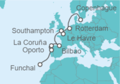 Itinerario del Crucero Portugal, España, Reino Unido, Francia, Holanda - MSC Cruceros