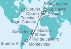 Itinerario del Crucero Desde Buenos Aires (Argentina) a Le Havre (París) - MSC Cruceros