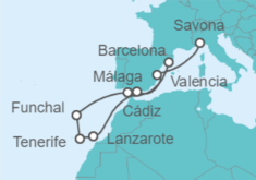 Itinerario del Crucero Islas Canarias - Costa Cruceros
