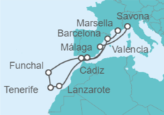 Itinerario del Crucero Islas Canarias - Costa Cruceros