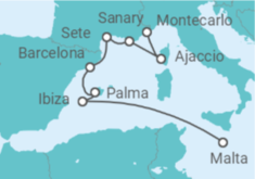 Itinerario del Crucero España, Francia - Regent Seven Seas