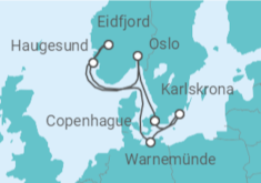 Itinerario del Crucero Alemania, Noruega - MSC Cruceros