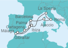 Itinerario del Crucero Mediterráneo al completo - AIDA