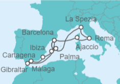 Itinerario del Crucero Mediterráneo al completo - AIDA