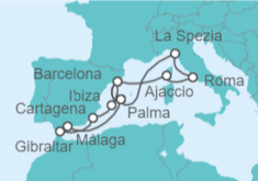 Itinerario del Crucero Mediterráneo al completo - AIDA