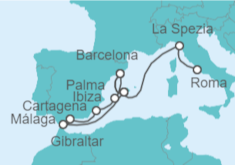 Itinerario del Crucero España, Gibraltar e Italia - AIDA