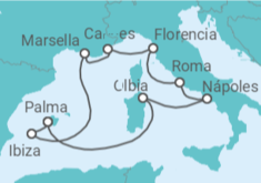 Itinerario del Crucero Italia, Francia y España - AIDA
