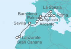 Itinerario del Crucero De Gran Canaria a Mallorca - AIDA