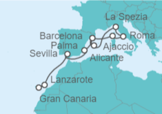 Itinerario del Crucero De Gran Canaria a Mallorca  - AIDA