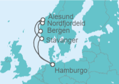 Itinerario del Crucero Fiordos Noruegos - AIDA