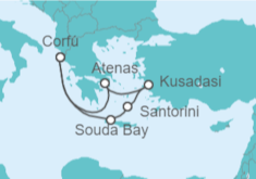 Itinerario del Crucero Islas Griegas y Turquía  - AIDA