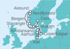 Itinerario del Crucero Noruega, Dinamarca y Alemania - AIDA