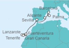 Itinerario del Crucero De Tenerife a Mallorca  - AIDA