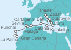 Itinerario del Crucero De Gran Canaria a Corfú - AIDA