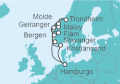 Itinerario del Crucero Fiordos Noruegos con Trondheim - AIDA