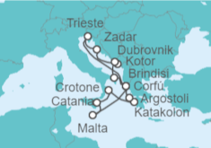 Itinerario del Crucero Italia, Adriático e Islas Griegas - AIDA