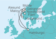 Itinerario del Crucero Fiordos Noruegos con Geiranger - AIDA