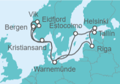 Itinerario del Crucero Capitales Bálticas - AIDA