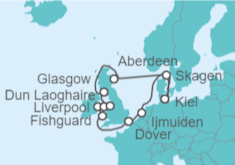Itinerario del Crucero Holanda y Reino Unido - AIDA