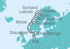 Itinerario del Crucero Suecia y Noruega - AIDA