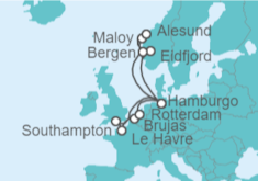 Itinerario del Crucero Norte de Europa - AIDA