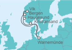 Itinerario del Crucero Fiordos Noruegos - AIDA