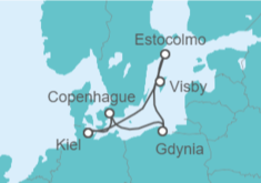 Itinerario del Crucero Suecia, Polonia y Dinamarca - AIDA