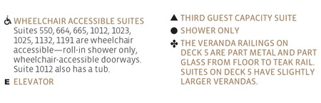 Perfil de cubiertas del Seabourn Encore