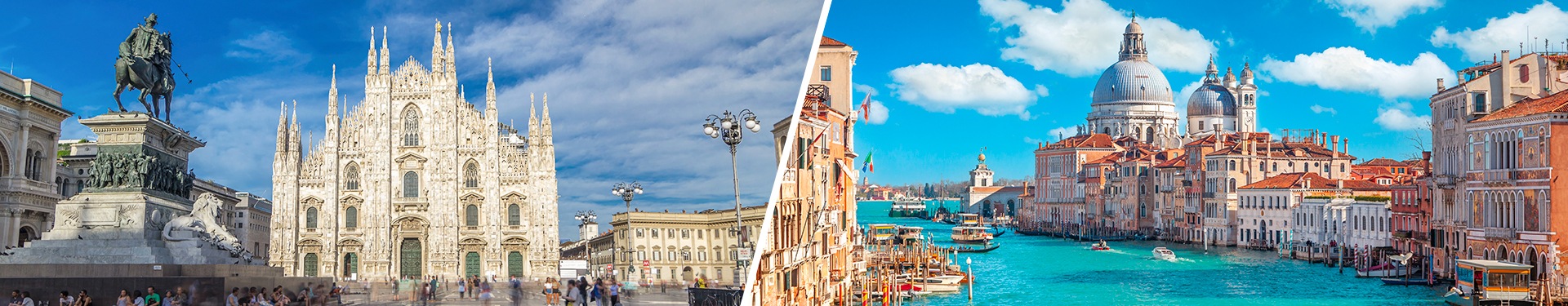 Milán y Venecia en tren