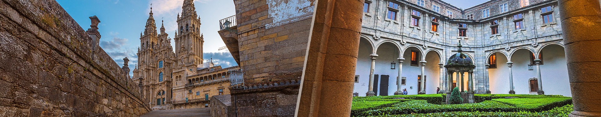 Santiago de Compostela y Paradores de Galicia con coche de alquiler