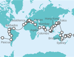 Itinerario del Crucero Vuelta al Mundo 2026 Costa Cruceros - Costa Cruceros