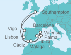 Itinerario del Crucero España, Portugal - Royal Caribbean