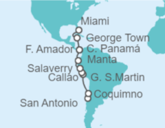Itinerario del Crucero Desde San Antonio (Santiago de Chile) a Fort Lauderdale (Miami) - Holland America Line