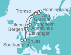Itinerario del Crucero Noruega, Bélgica - Princess Cruises