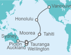 Itinerario del Crucero Desde Sydney (Australia) a Vancouver (Canadá) - Princess Cruises